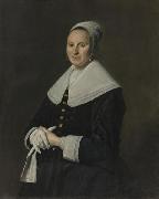 Frans Hals Portrait of woman with gloves oil painting